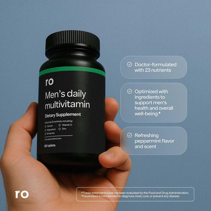 Ro Daily Multivitamin for Men | Supports Physical Activity, Brain and Heart Health, and Immune System with 23 Key Nutrients | 30-Day Supply (60 Tablets)