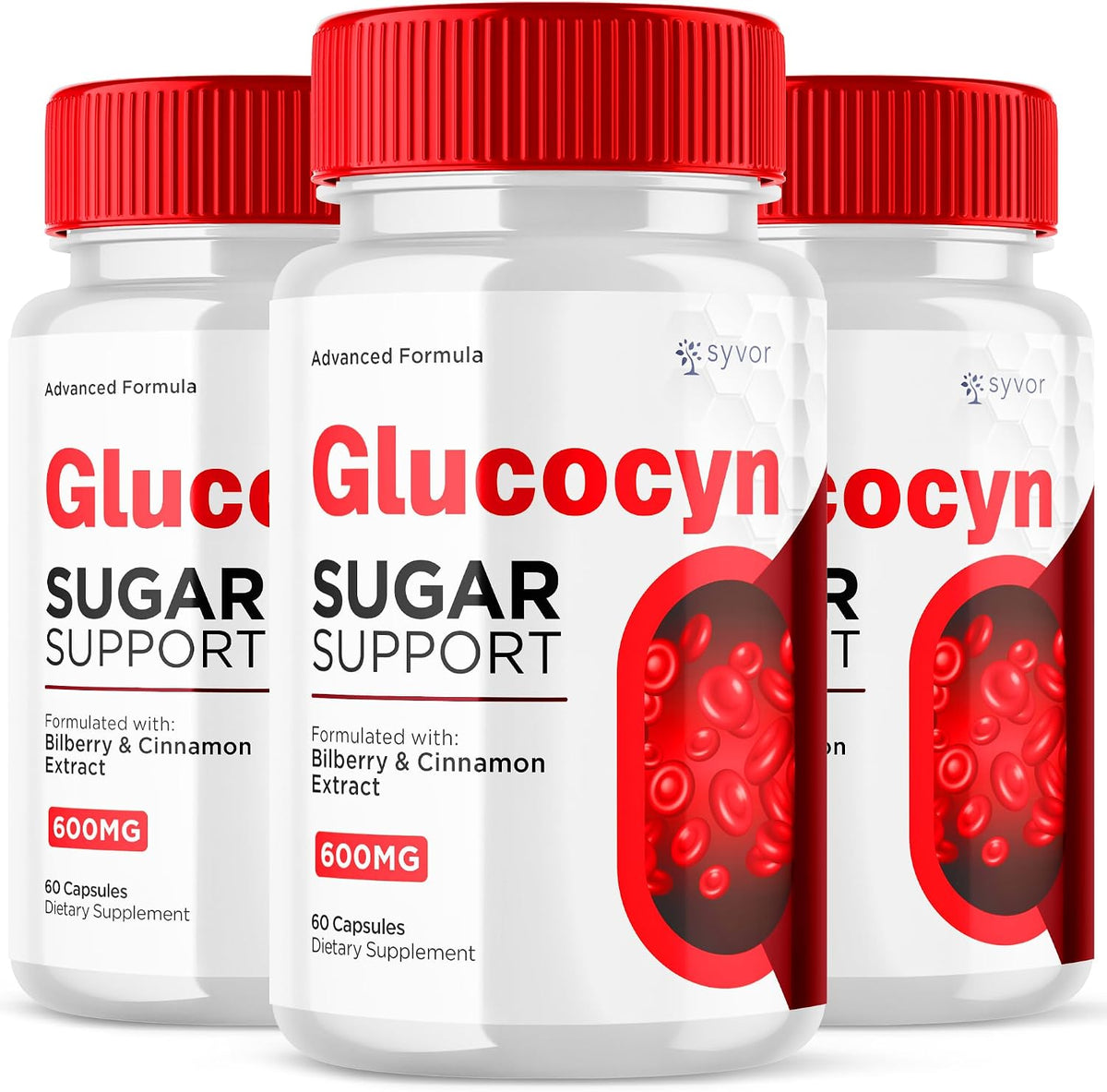 Glucocyn Capsules (3 Pack) - Official Glycogen Support Supplement with All-Natural Ingredients - görsel 1