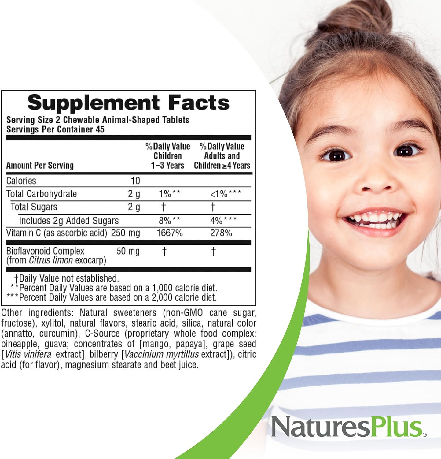 NaturesPlus Animal Parade Vitamin C Children's Chewable – Natural Orange Juice Flavour – 90 Tablets (Pack of 2) - görsel 5