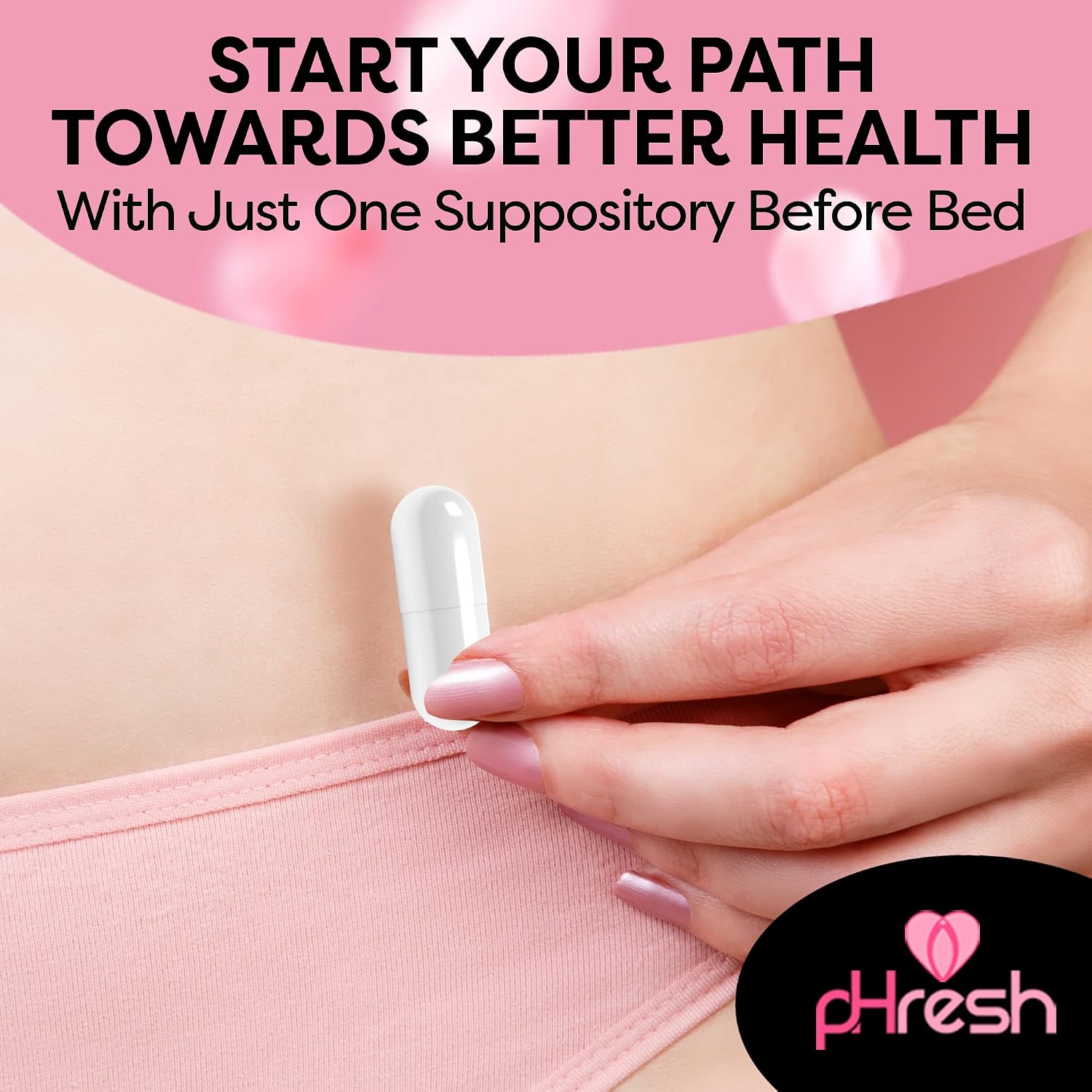 pHresh Boric Acid Suppositories for Women - Natural Vaginal Health Support - görsel 3