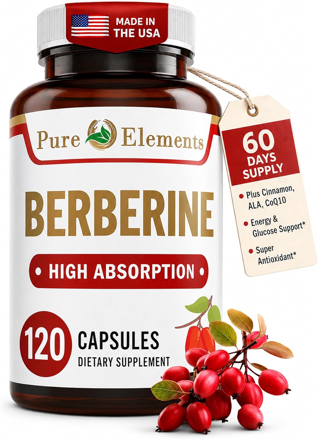 Berberine 500mg Complex – Blood Sugar Support with ALA, CoQ10, Turmeric, Cinnamon & Herbs (60 Capsules) - görsel 1