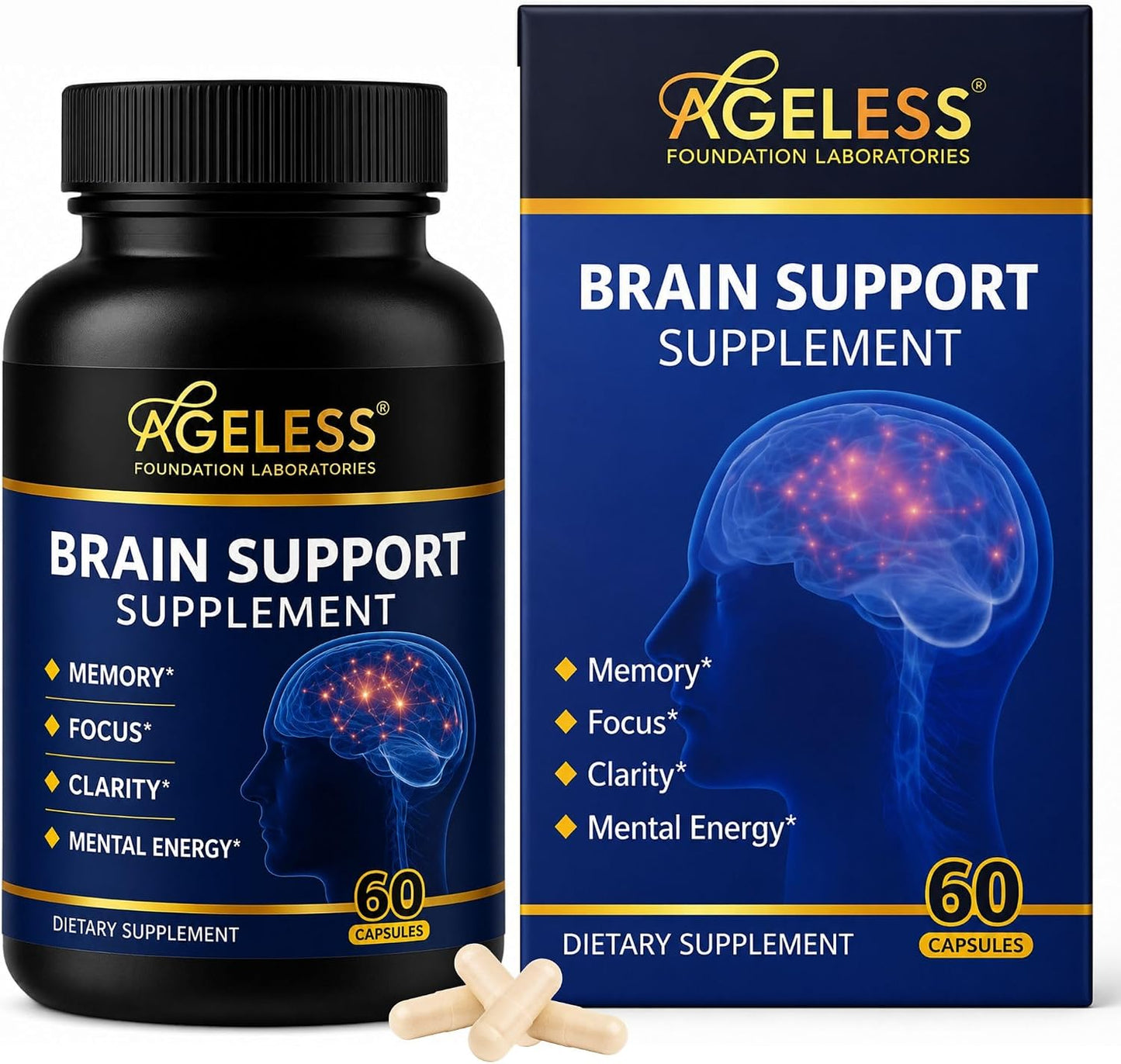 Ageless Brain Supplement for Memory and Focus, 60 Capsules - görsel 1