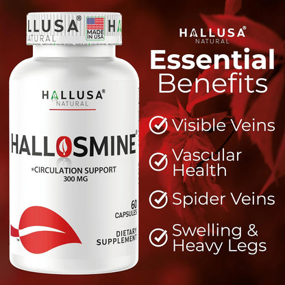 Hallusa Natural Diosmin Circulation – Vein & Circulation Support Supplement (300 mg, 60 Capsules)