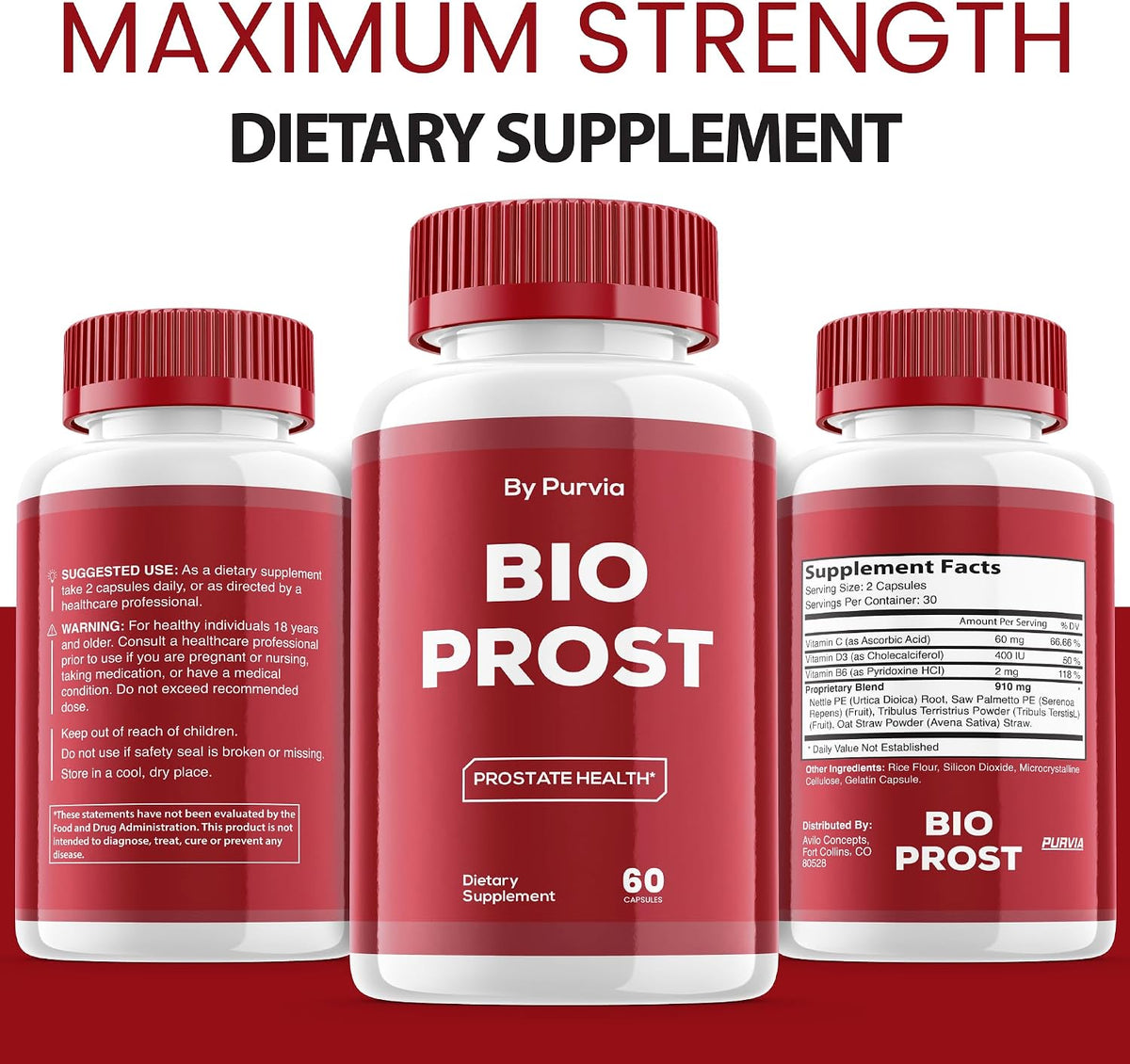Bio Prost Advanced Formula – Maximum Strength Supplement (3 Pack, 180 Capsules) - görsel 5