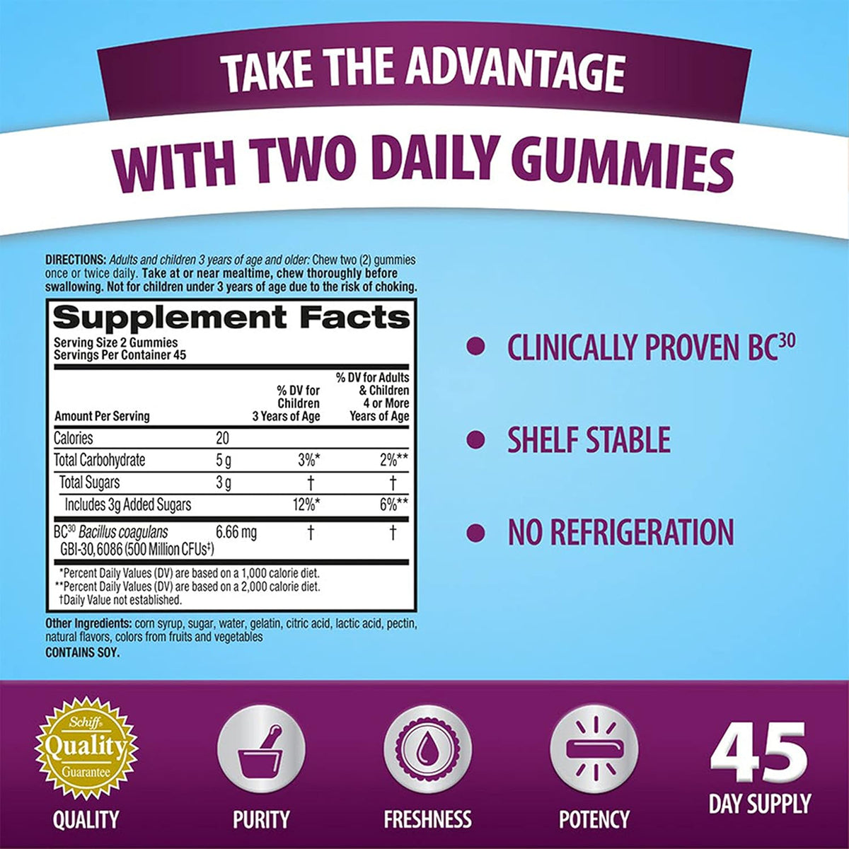 Digestive Advantage Daily Probiotic Gummies for Digestive Health, Superfruit, 180 Count (2-Pack) - görsel 4