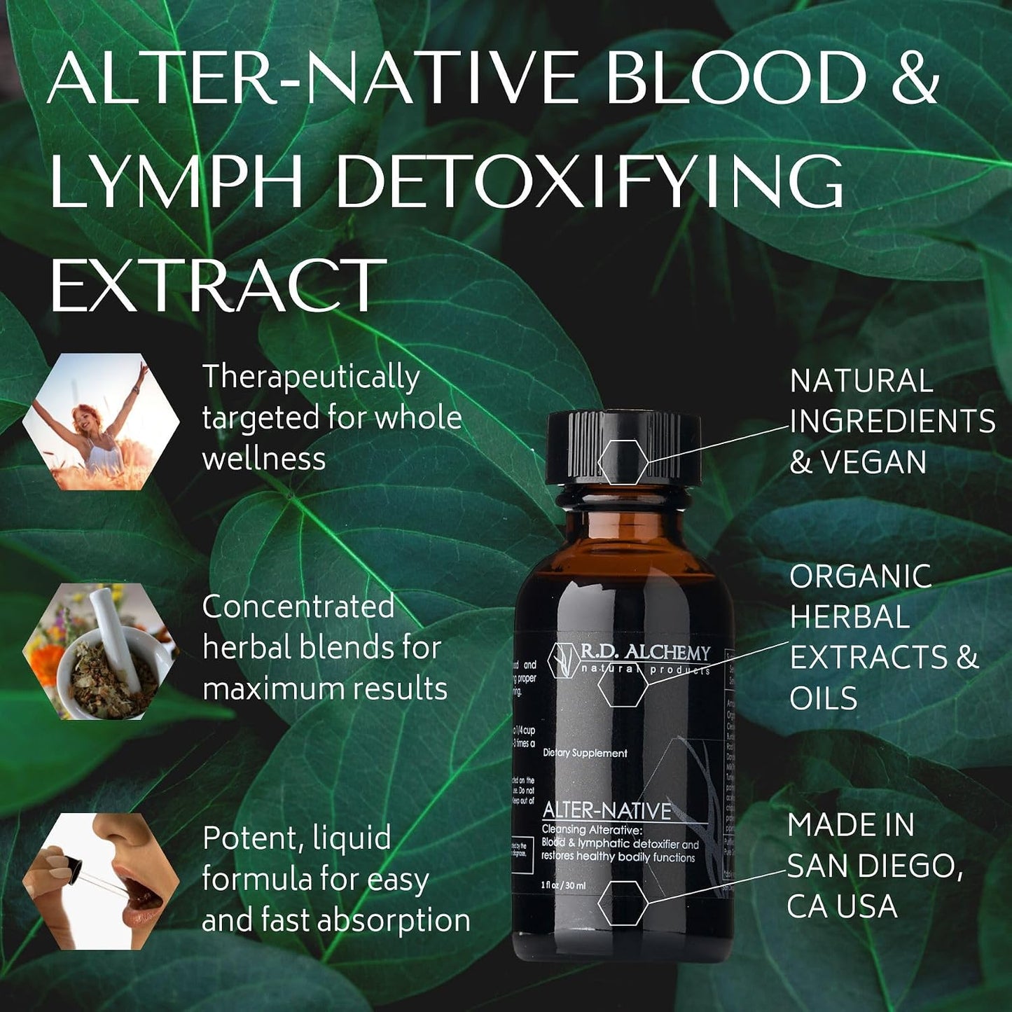 RD Alchemy - 100% Natural & Organic Alter-Native Blood and Lymph Support Extract - görsel 3