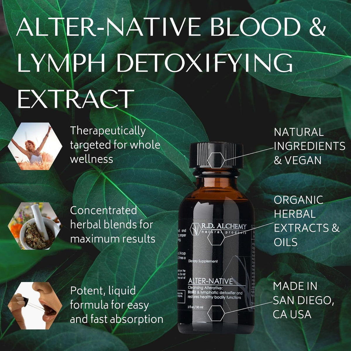 RD Alchemy - 100% Natural & Organic Alter-Native Blood and Lymph Support Extract - görsel 3