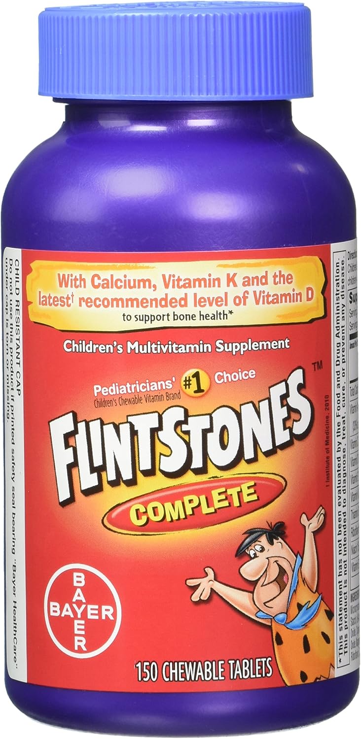 Flintstones Complete Chewable Children's Multivitamin with Iron, 300 Tablets (Pack of 2) - görsel 1