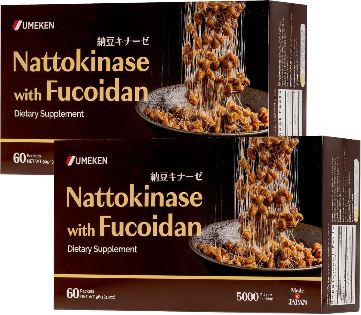 Umeken Nattokinase Plus Fucoidan - 5000FU Nattokinase with Okinawan Fucoidan, 60 Packets - görsel 7