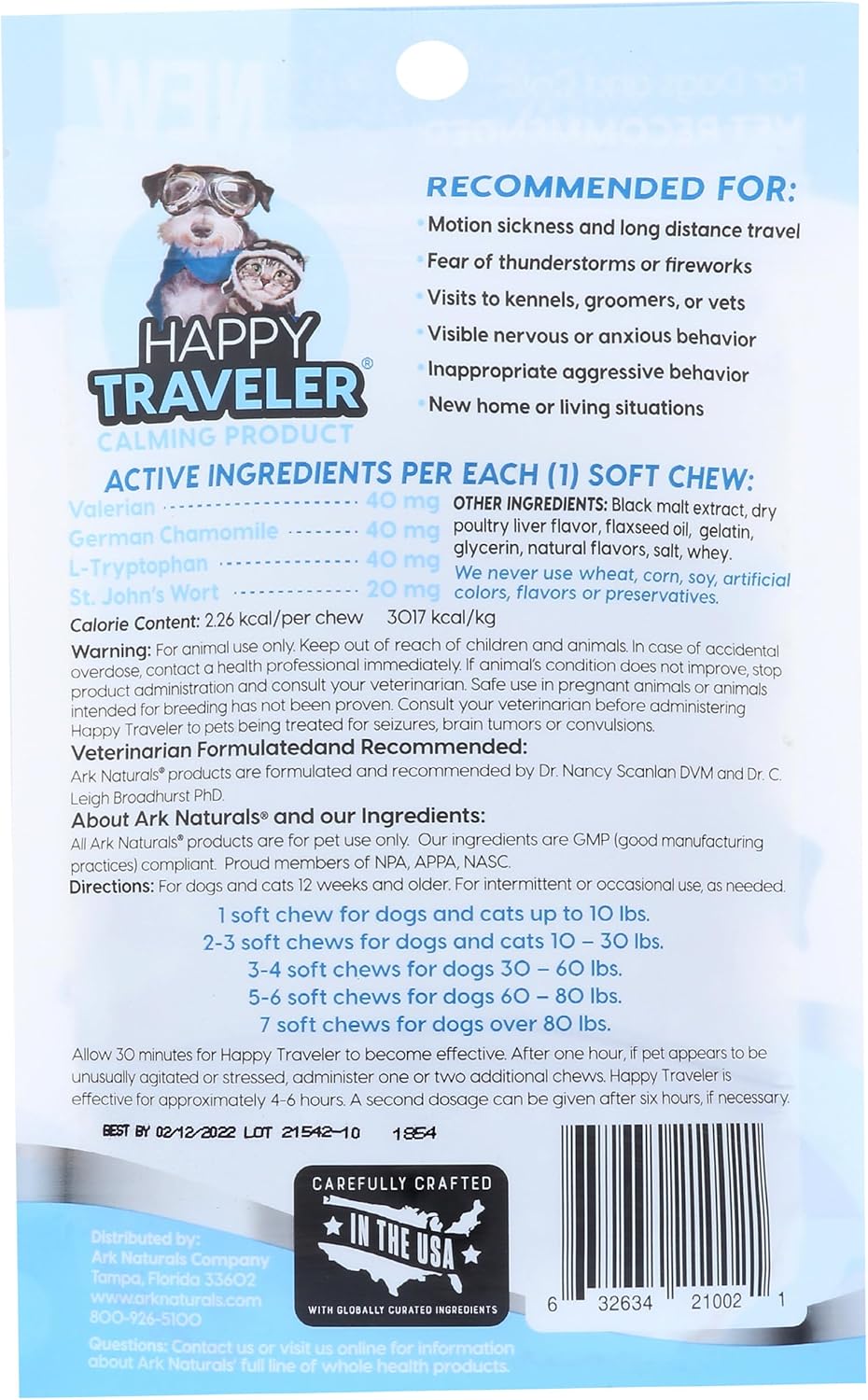 ARK NATURALS Happy Traveller Calming Chews for Dogs & Cats - görsel 3