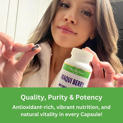 Paradise Herbs, Organic Maqui Berry Extract, 400 mg, Fresh, Freeze-Dried Concentrate for Superior Potency, Non-GM, Vegan, 60 Capsules