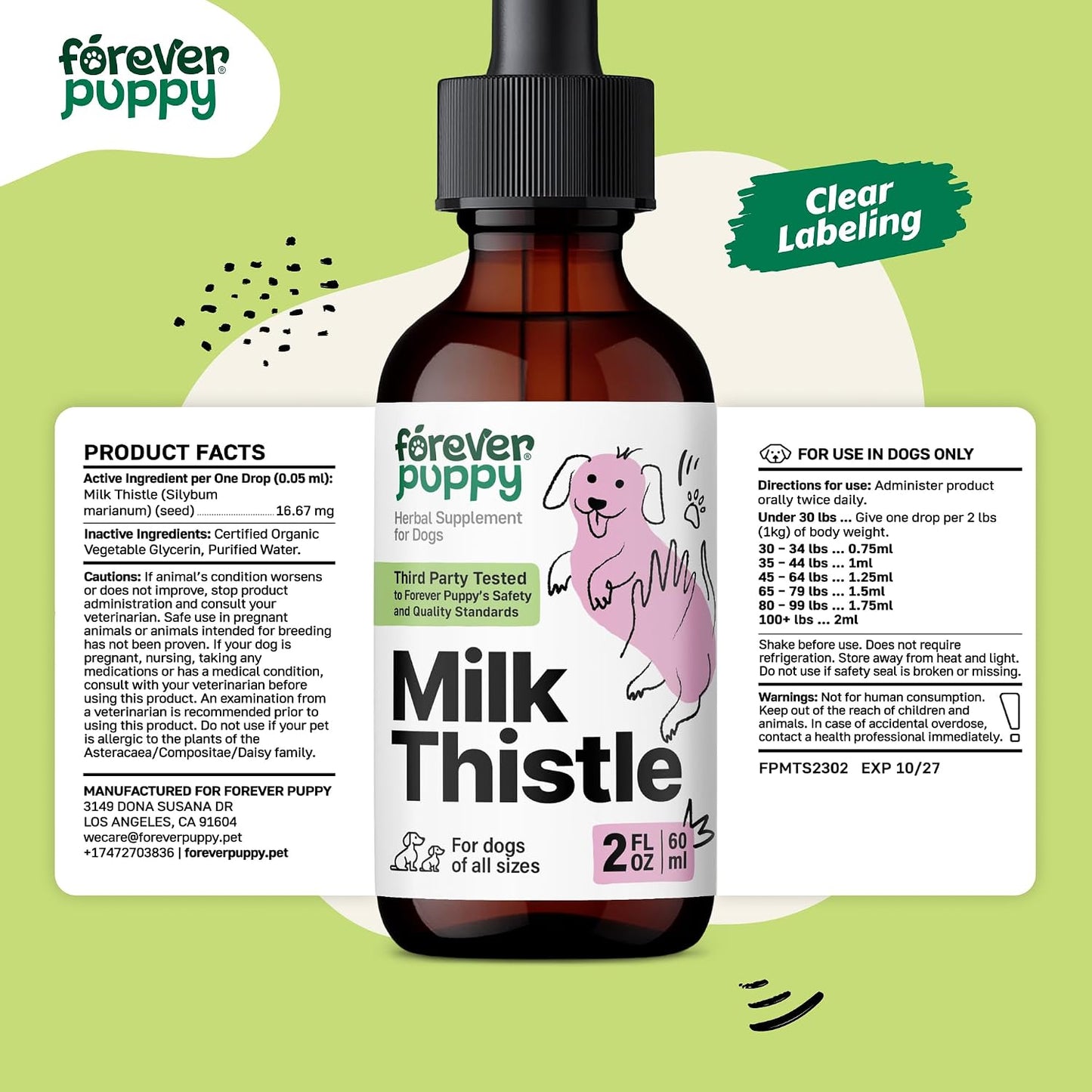 Milk Thistle Supplement for Dogs, 60 ml - Liver Support with Silymarin Extract by Forever Puppy - görsel 8