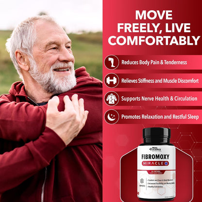 Real Science Fibromoxy Miracle – Natural Fibromyalgia Support Supplement for Pain, Stiffness & Fatigue with Vitamins B6, B12, C, D, K + Nitric Oxide Support – Neurological & Circulatory Aid, 60 Capsules