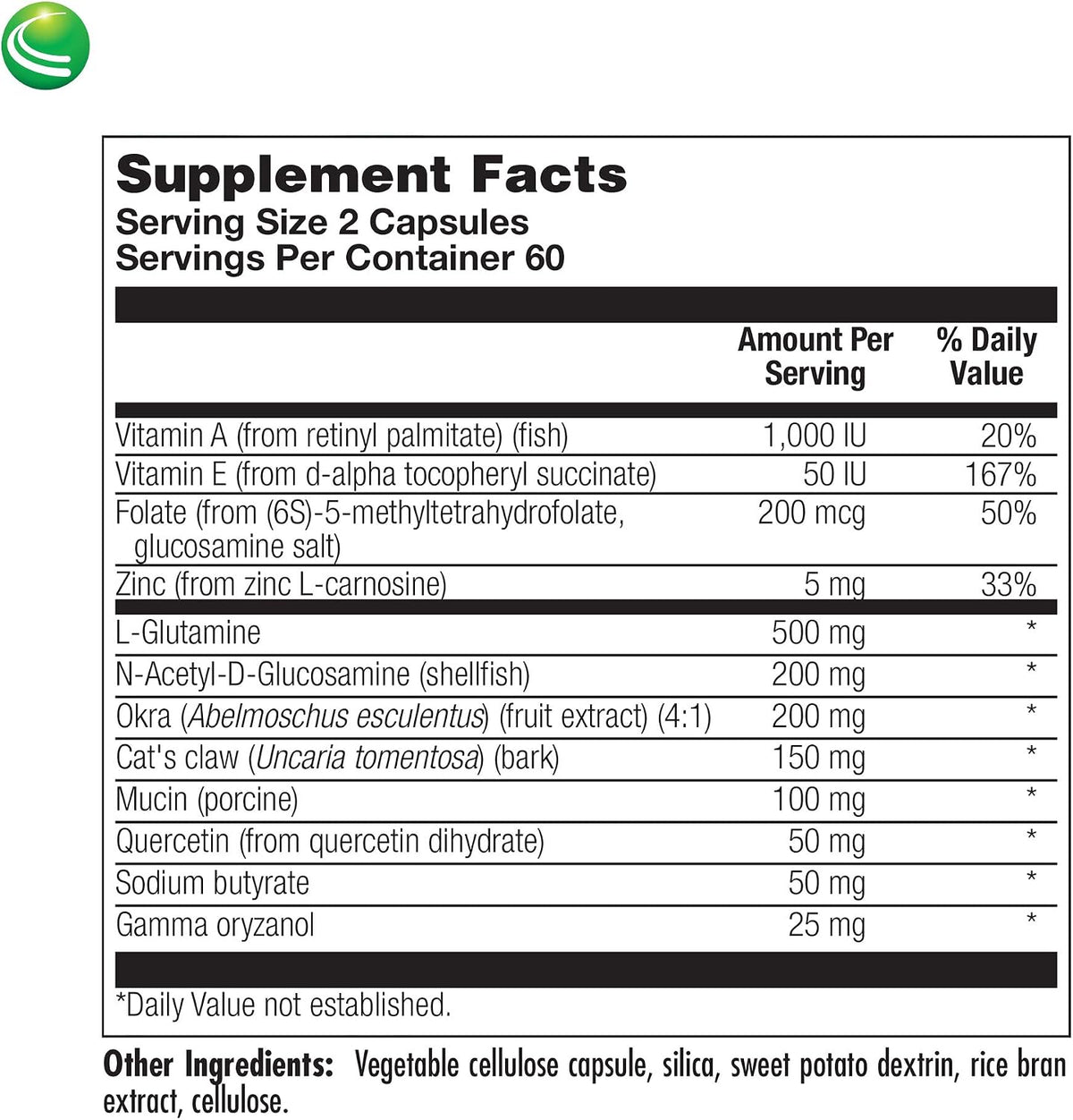 Nutra BioGenesis Intestinal Repair Capsules - Gut Health Supplement with Sodium Butyrate, L-Glutamine - 120 Capsules - görsel 5