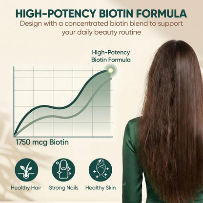 Complete Biotin Plus Liposomal Liquid Pouches - Hair, Skin & Nail Support with Biotin, Pumpkin Seed Oil & Vitamin D3 - Cinnamon Roll Flavour - 15-Day Supply
