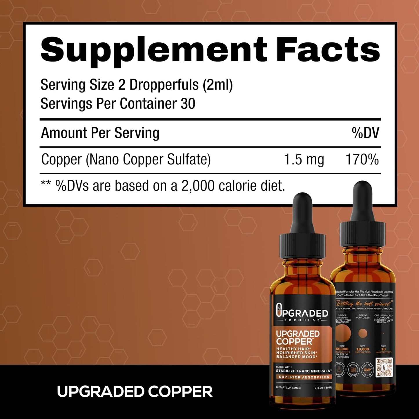 Upgraded Formulae Copper with Liquid Nano Minerals – Healthy Hair, Nourished Skin and Balanced Mood – Vegan, Paleo (59 ml) - görsel 5