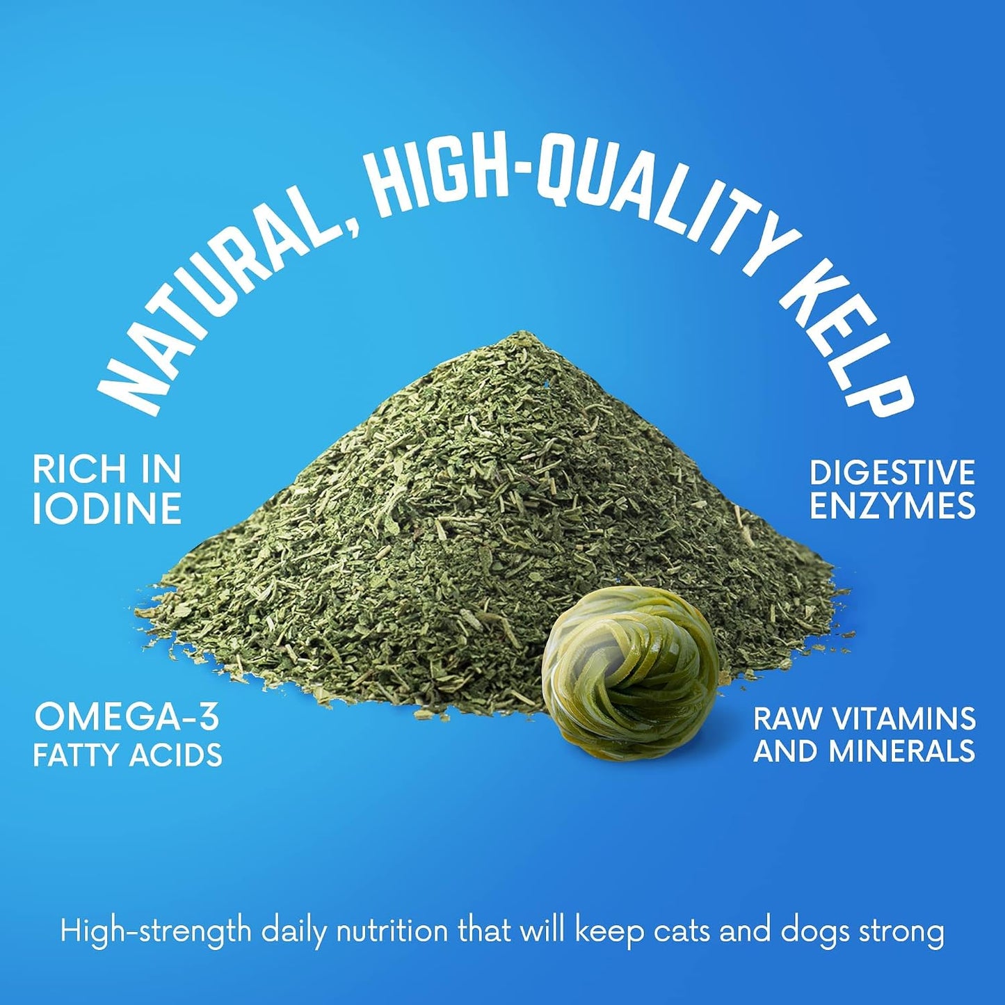 Organic Kelp Powder for Dogs, Dried Sea Kelp Supplement for Normal Thyroid Function, Dental Hygiene, Immune Support, Digestion, Skin & Coat – Iodine Rich – Multivitamin for Cats & Dogs – Made in the USA - görsel 6