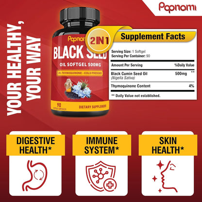 Papnami Premium Black Seed Oil Softgels – 90 Capsules (3-Month Supply)