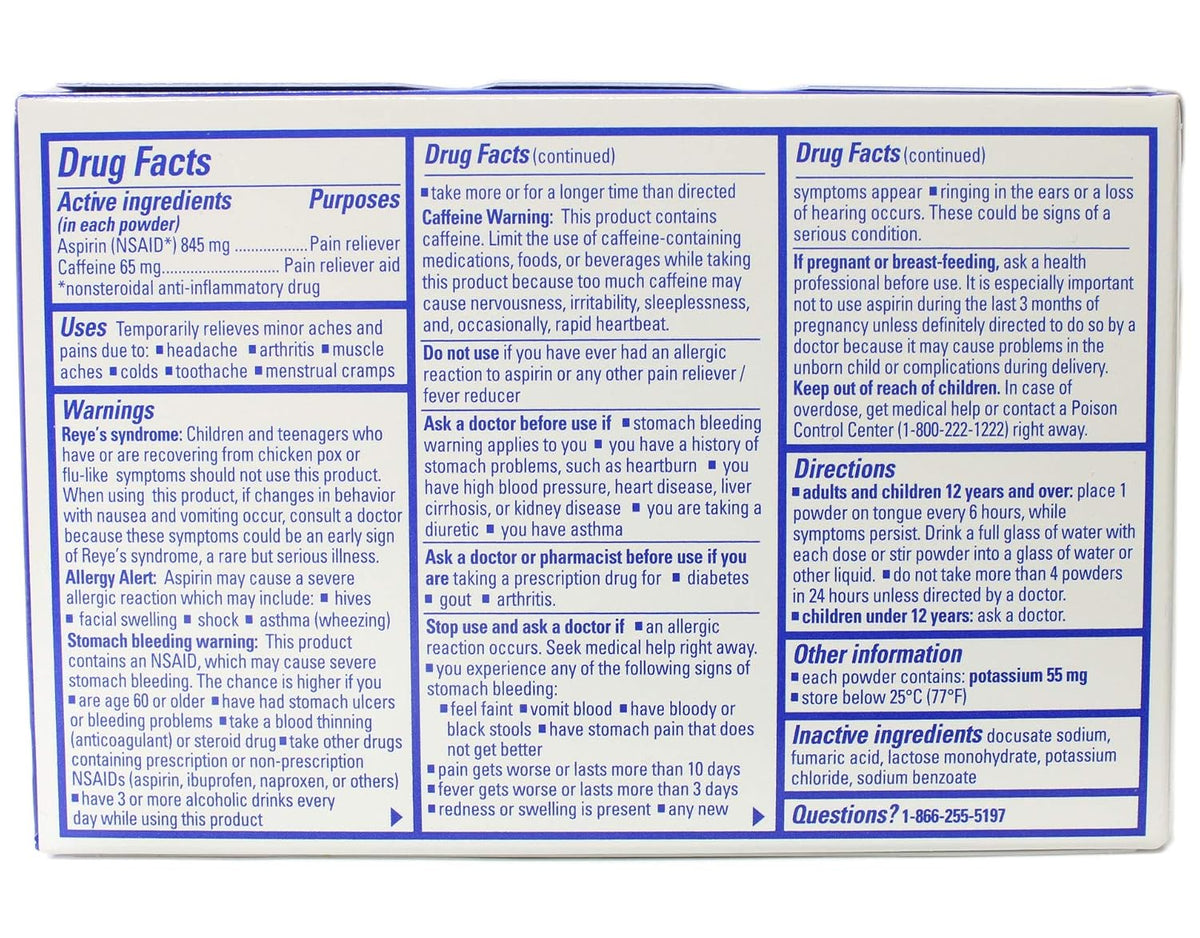 Stanback Headache Powders, Fast Pain Relief with Aspirin (NSAID) and Caffeine, 50 Sachets - görsel 3