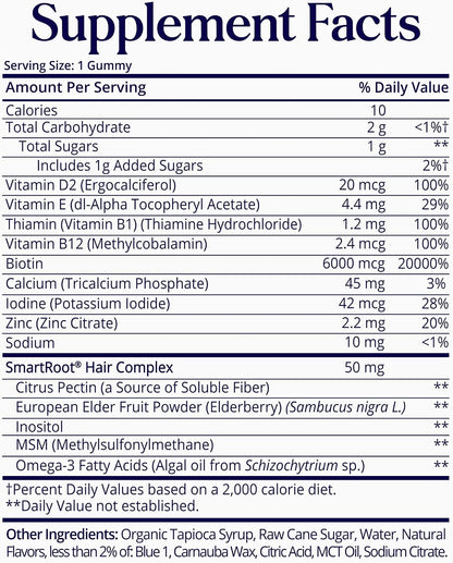 SugarBearPro Hair Vitamin Gummies - Extra Strength Biotin 6000mcg, Vegan, 6-Month Supply