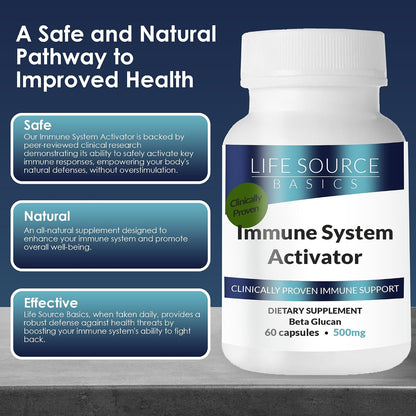 Life Source Basics Immune Support Activator - High-Purity Beta 1,3/1,6 Glucan - 500 mg, 60 Capsules