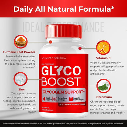 IDEAL PERFORMANCE Glyco Boost Blood Capsules – Premium Blood Formula Supplement for Healthy Circulation & Stable Levels (3 Pack)