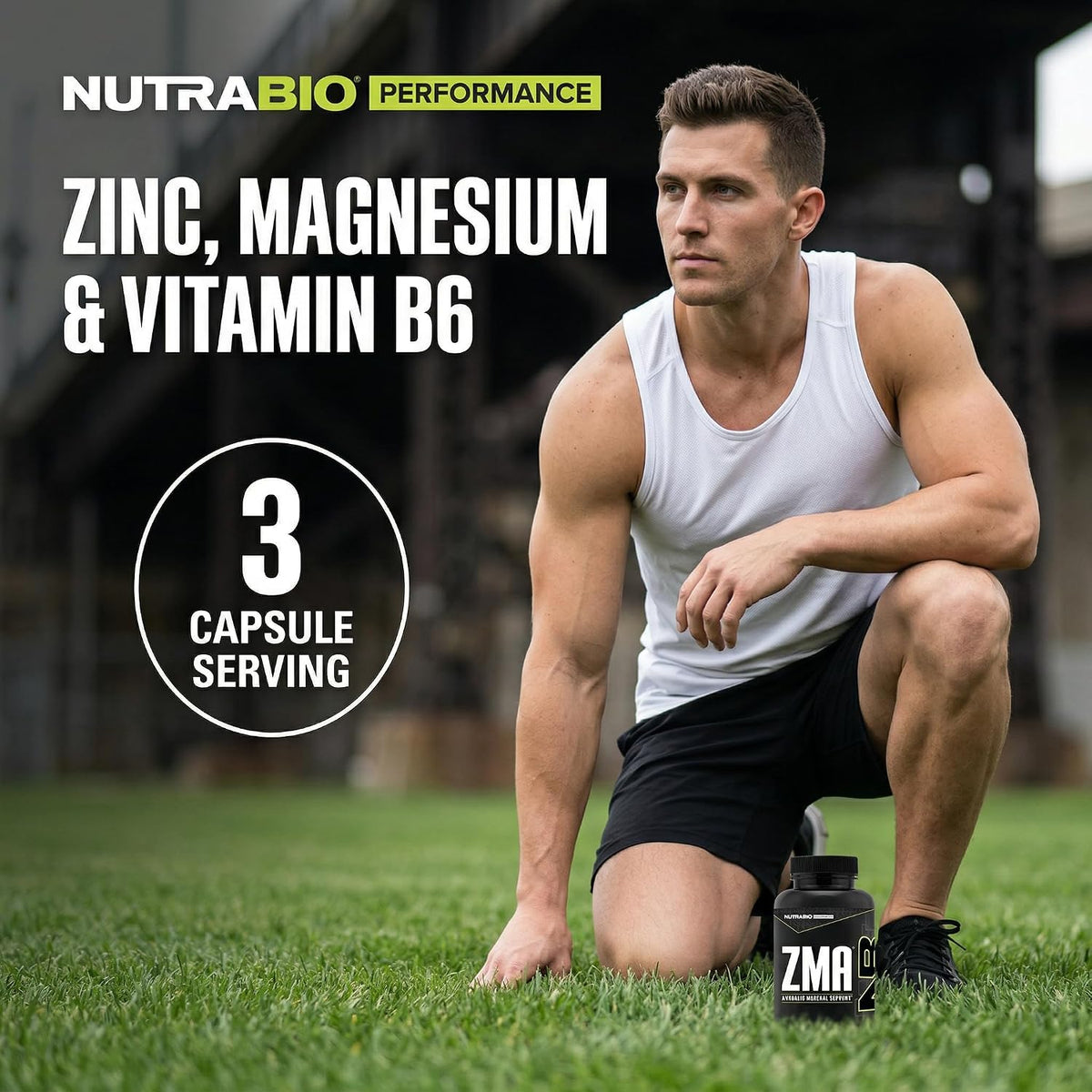 NutraBio ZMA - Zinc Magnesium Supplement with Vitamin B6 (180 Capsules) - görsel 5