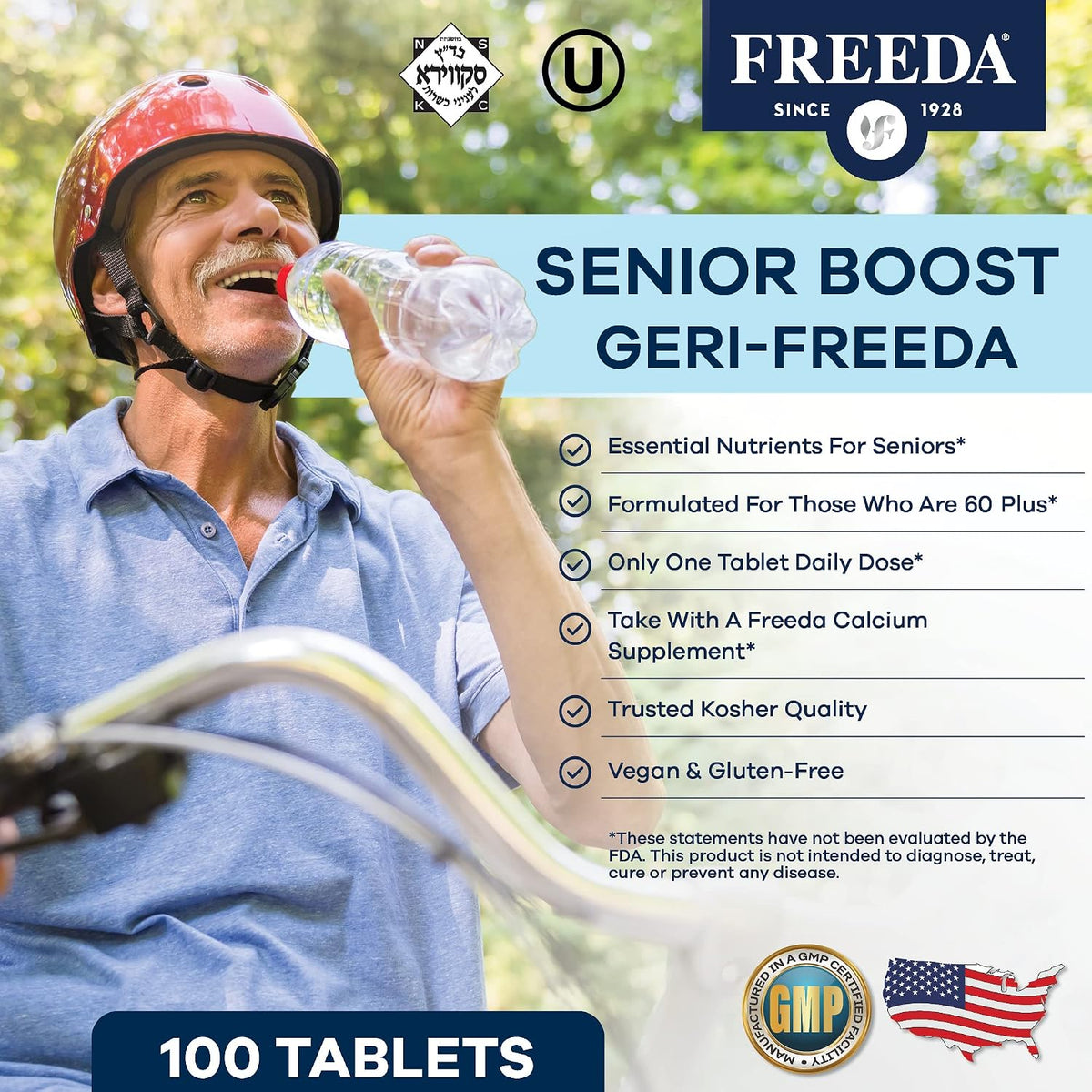 Freeda Senior Multivitamin - Daily Multivitamin for Men and Women Over 60 - 250 Coated Tablets - görsel 2