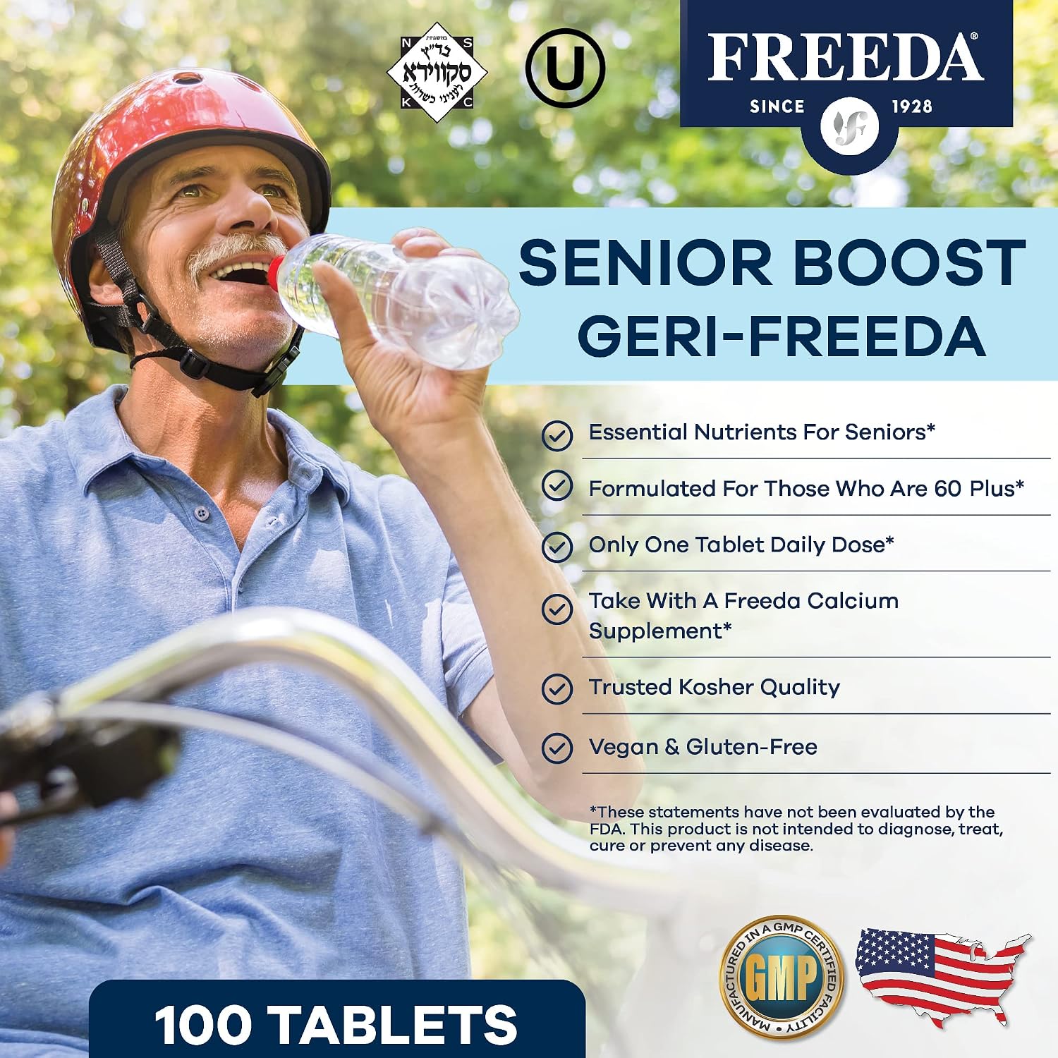 Freeda Senior Multivitamin - Daily Multivitamin for Men and Women Over 60 - 250 Coated Tablets - görsel 2