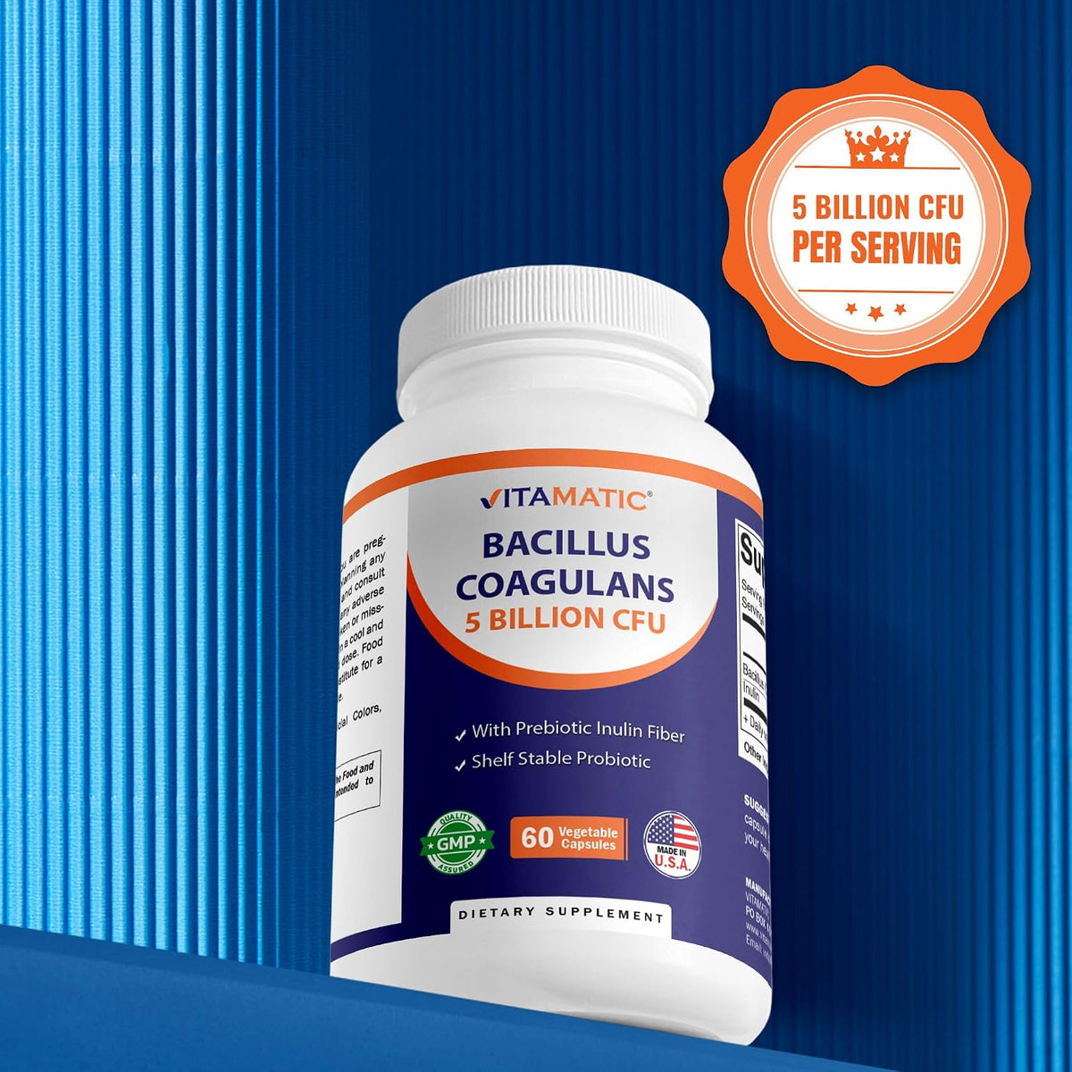 Vitamatic Bacillus Coagulans Shelf Stable Probiotic Supplement - 60 Vegetable Capsules - görsel 5