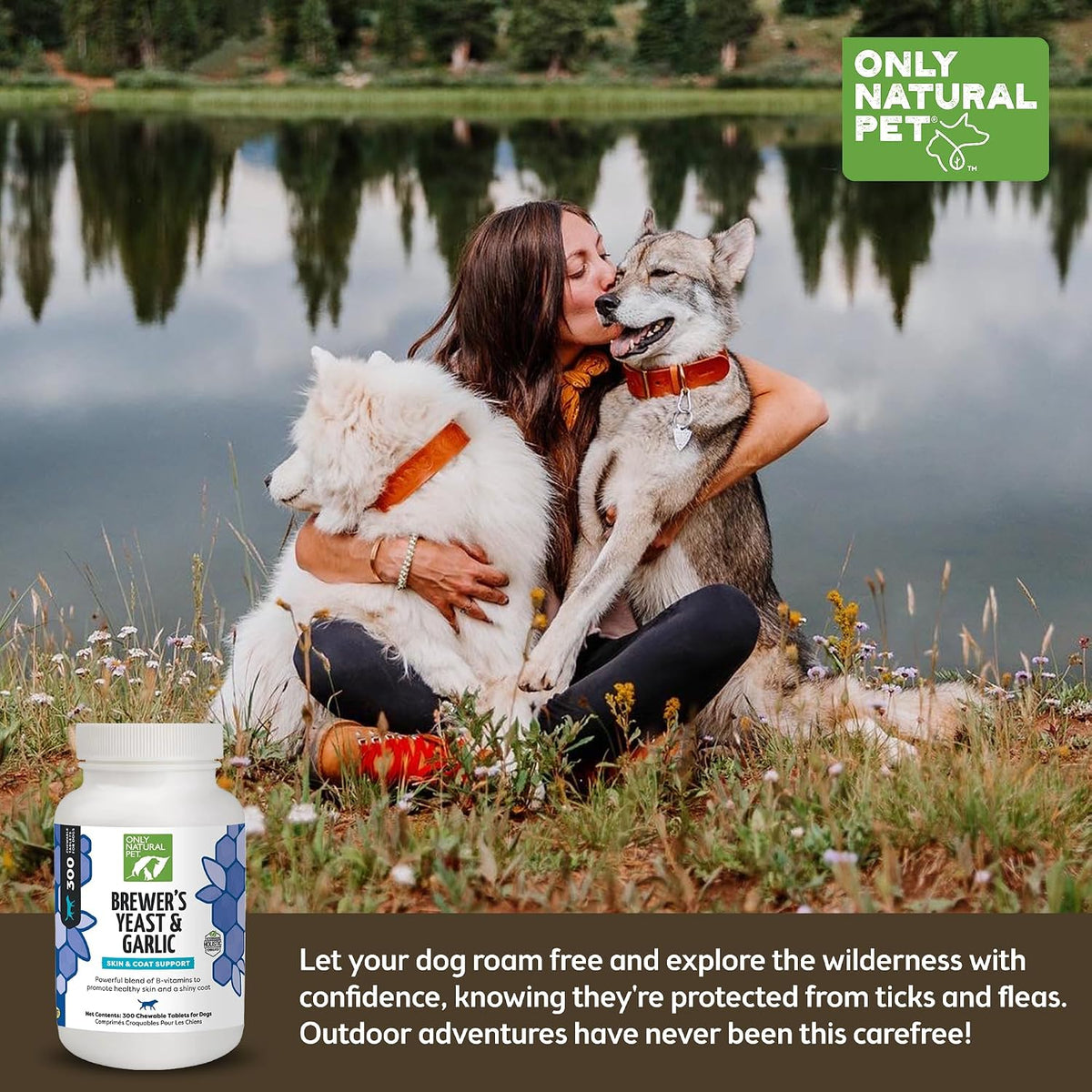 Only Natural Pet Brewer's Yeast & Garlic Chewables for Dogs - All-Natural Flea & Tick Prevention - Fortified with B Vitamins - 300 Chewable Tablets (3 Pack) - görsel 7