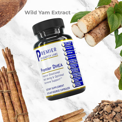 Premier Research Labs Premier DHEA - DHEA Supplement for Women and Men, Pure DHEA 25mg, Hormone Support for Healthy Ageing, Wild Yam DHEA, Vegan Friendly - 60 Vegetarian Capsules