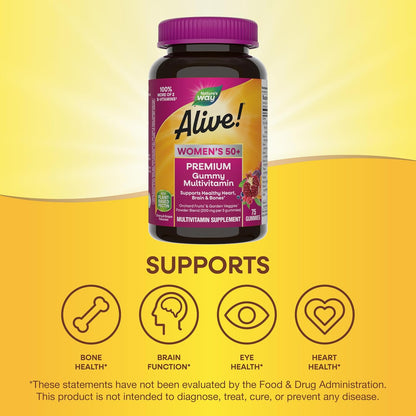 Nature's Way Alive! Women's 50+ Premium Gummy Multivitamin Supplement