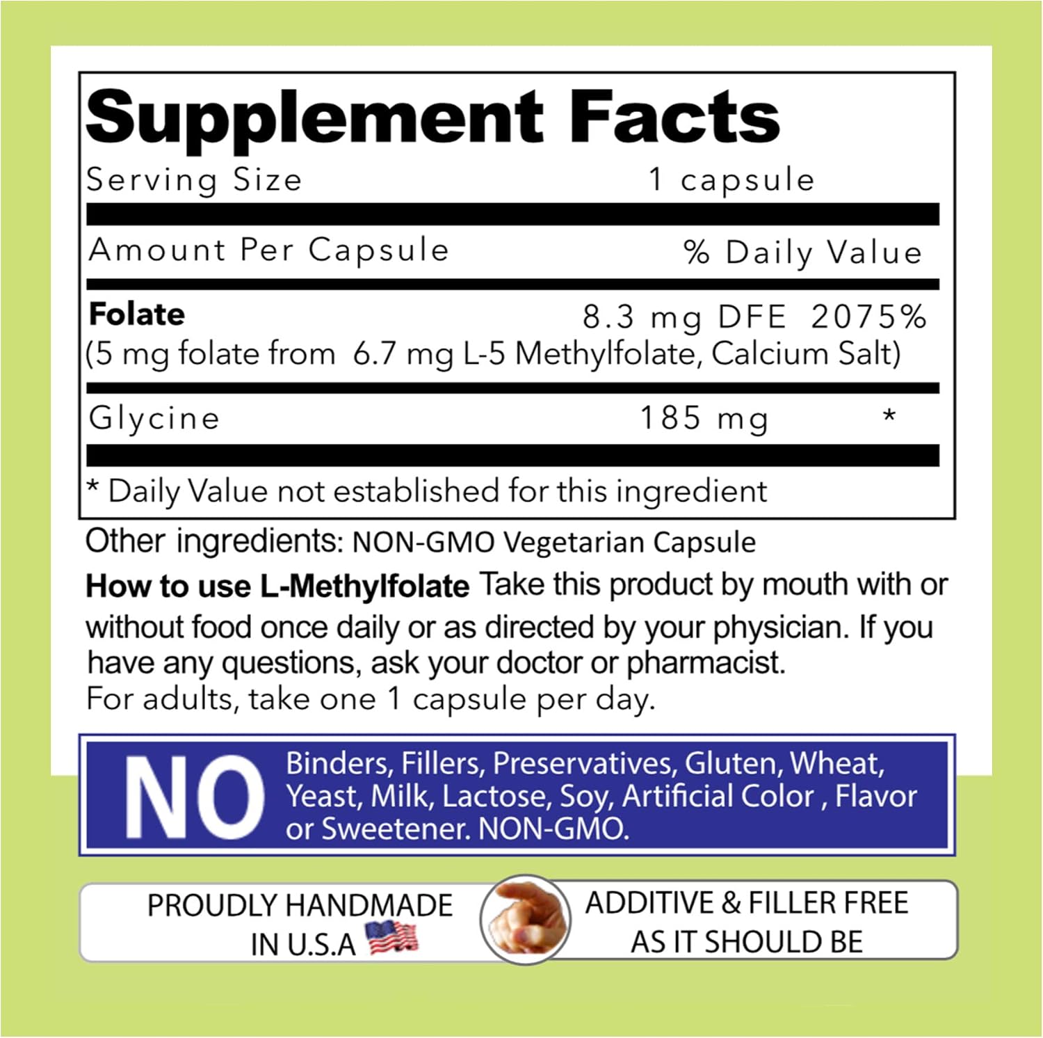 Our Daily Vites L-Methylfolate 5mg – Active 5-MTHF Methylated Folate Supplement for Women and Men – 90 Capsules - görsel 9