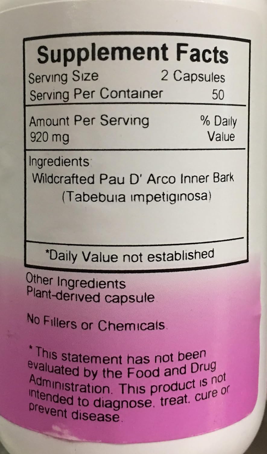 Pau D'Arco Herbal Supplement – 100 Vegetarian Capsules - görsel 3