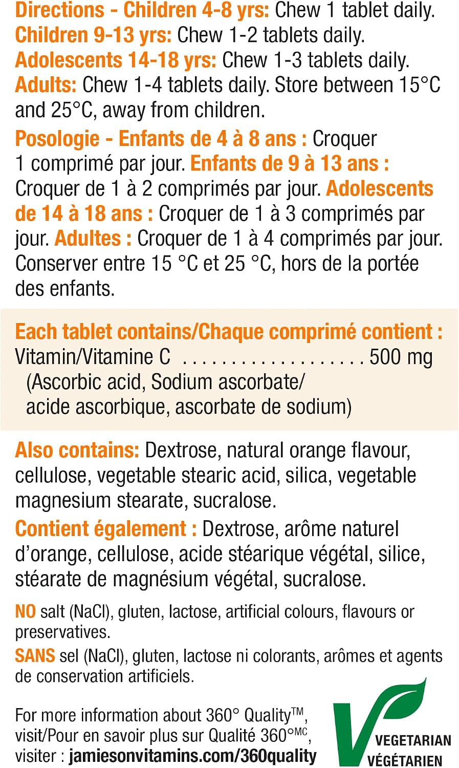 Jamieson Vitamin C Orange 500mg 120 Tablets - görsel 5