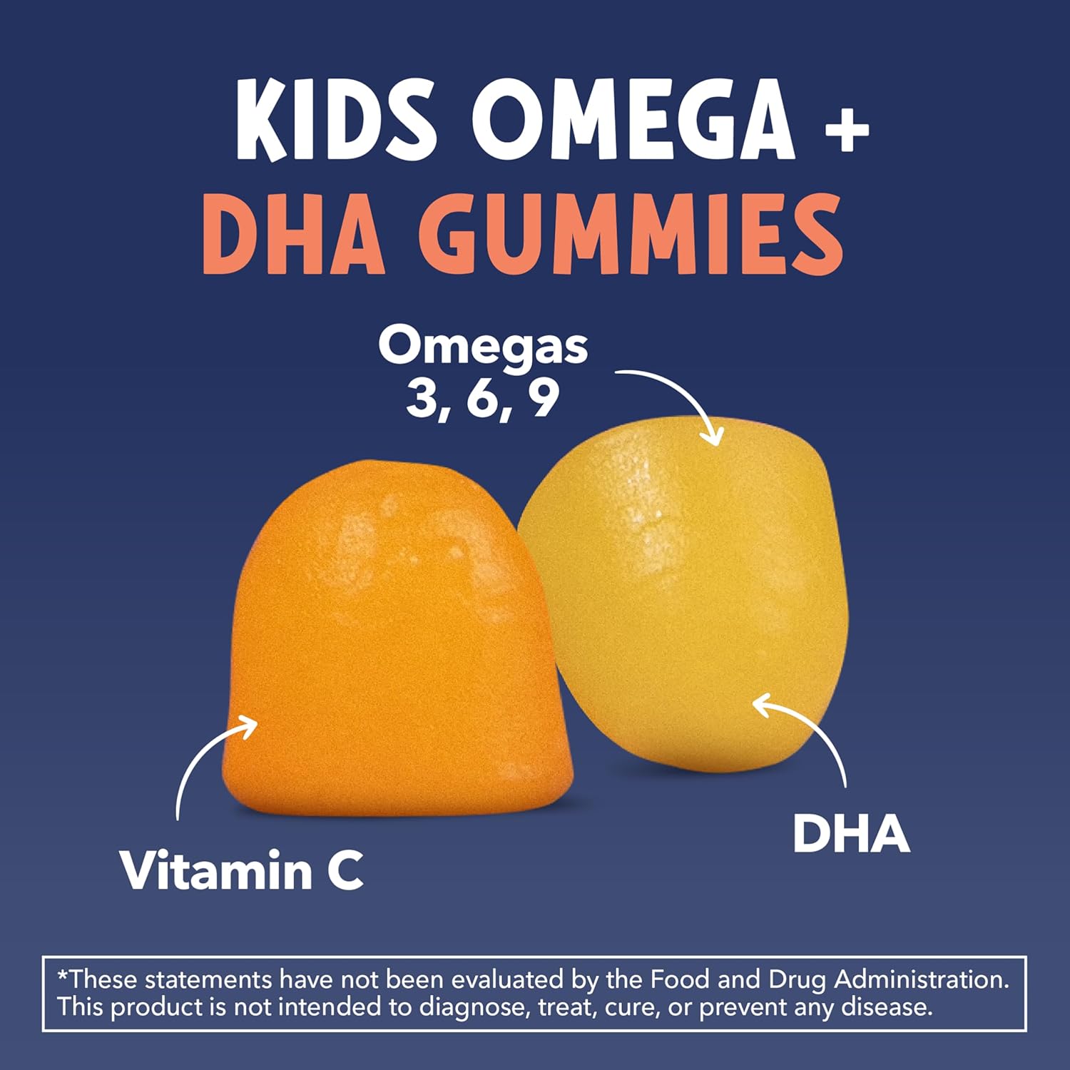 Havasu Nutrition Omega Gummies for Kids - Plant-Based Omega-3-6-9 + DHA, Lemon & Orange, 60 gummies - görsel 6