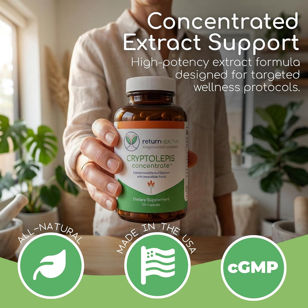 Cryptolepis Concentrate - Immune Support with Cryptolepis Sanguinolenta, 120 Capsules - görsel 5