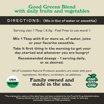 Good Greens Superfood Powder - The Healthy Greens Blend - 9oz (255g) 30 Servings