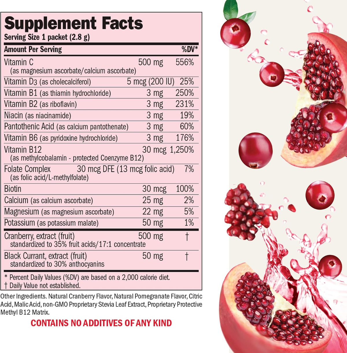 ANDREW LESSMAN Efficient C + Cranberry Benefits 90 Packets - Immune, Energy, Stress and Urinary Tract Support - görsel 2