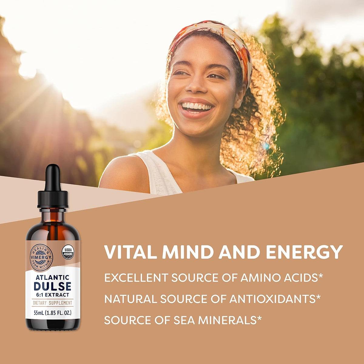 Vimergy USDA Organic Atlantic Dulse Liquid – Antioxidant Support – Supports Free Radical Protection – Vegan, Gluten-Free – 55 Servings (55 mL) - görsel 2