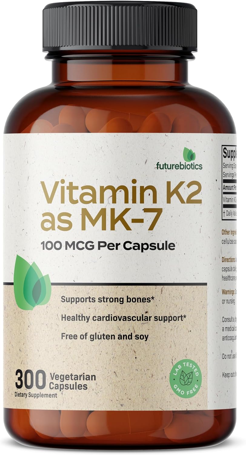 Futurebiotics Vitamin K2 as MK-7 100 mcg, Supports Strong Bones – Non-GMO, 300 Vegetarian Capsules - görsel 3