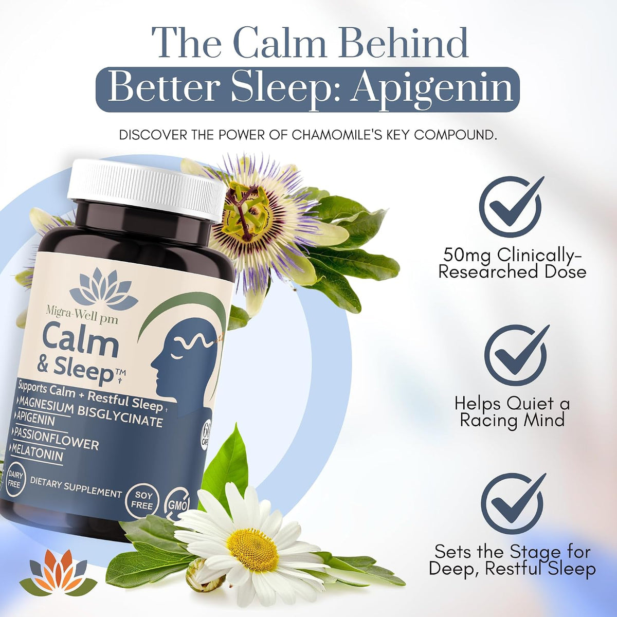 Calm & Sleep: Sleep Aid for Adults – – People who prefer plant-based, gluten-free, and non-GMO supplements – Image 7