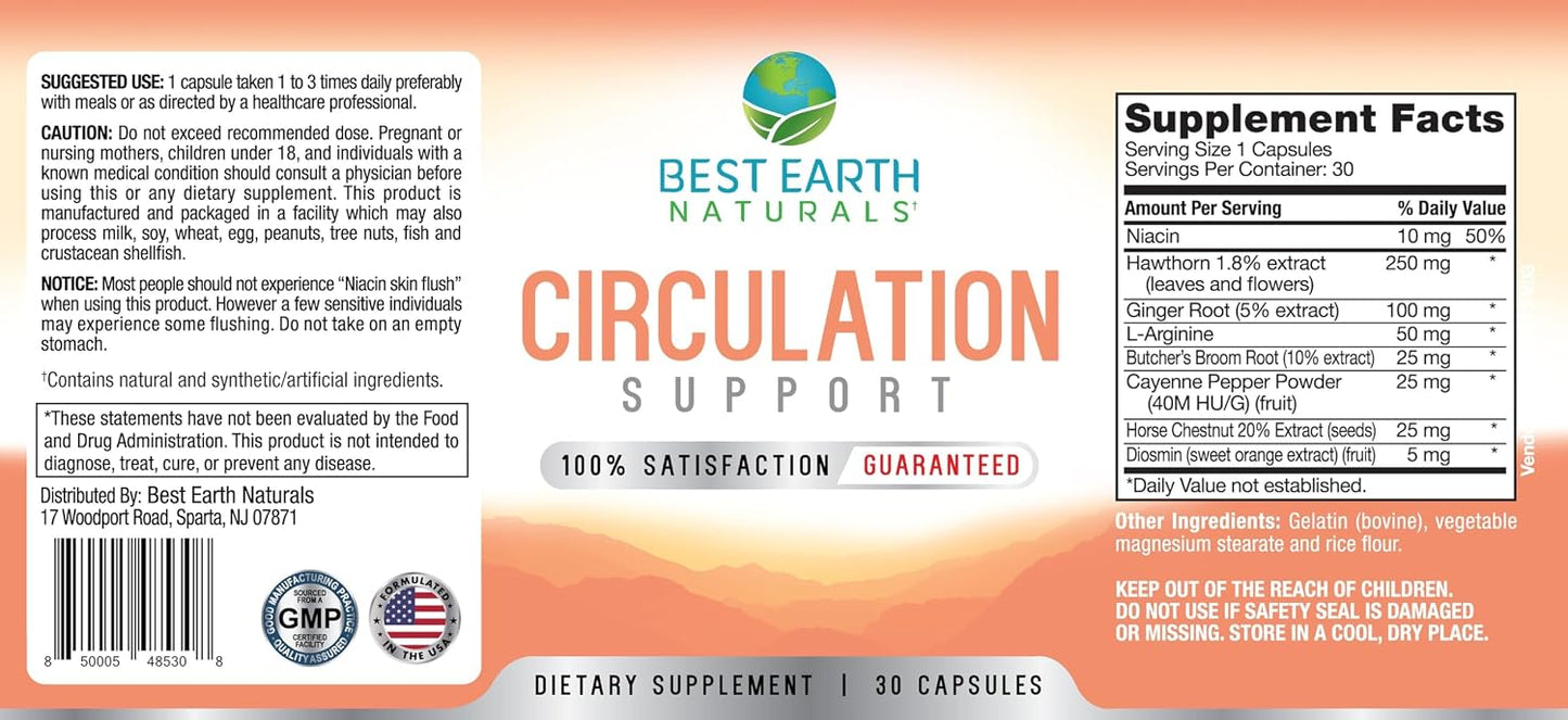 Best Earth Naturals Circulation Supplement - Balanced Formula for Optimal Circulatory Support - 30 Capsules - görsel 5