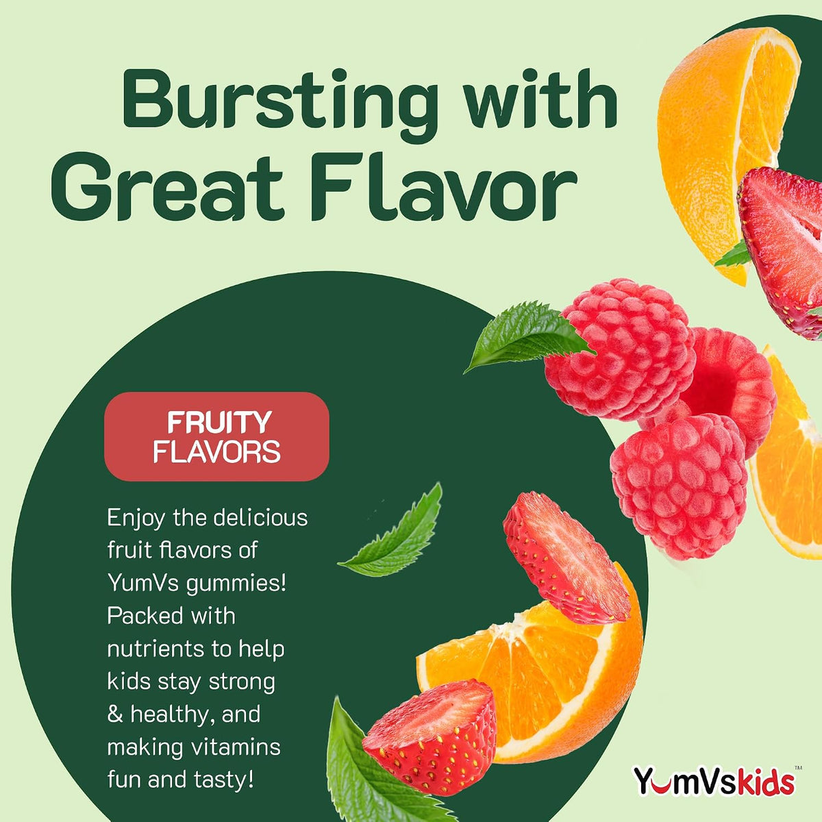 YumVs Kids Multivitamin Gummies - Fruit Flavoured Chewable Multivitamin with Vitamins A, C, D3, E, B6, B12, and Minerals - 60 Count - görsel 4
