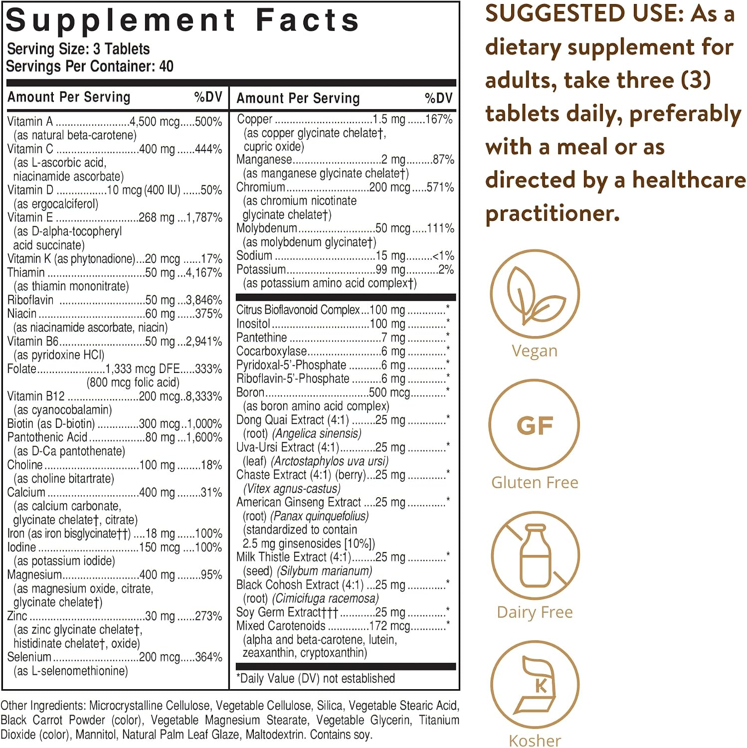 Solgar Female Multiple - Multivitamin, Mineral & Herbal Formula for Women - 120 Tablets - görsel 2