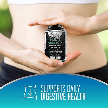 MEGAV-1 Multivitamin, Superfood & Minerals – Daily Multivitamin with Probiotics, Digestive Enzymes, and Mushroom Complex