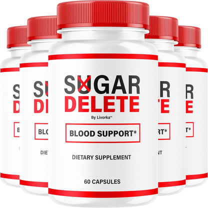 Sugar Delete Capsules – Premium All Natural Blood Sugar Support Food Supplement, 300 Capsules (5 Month Supply)