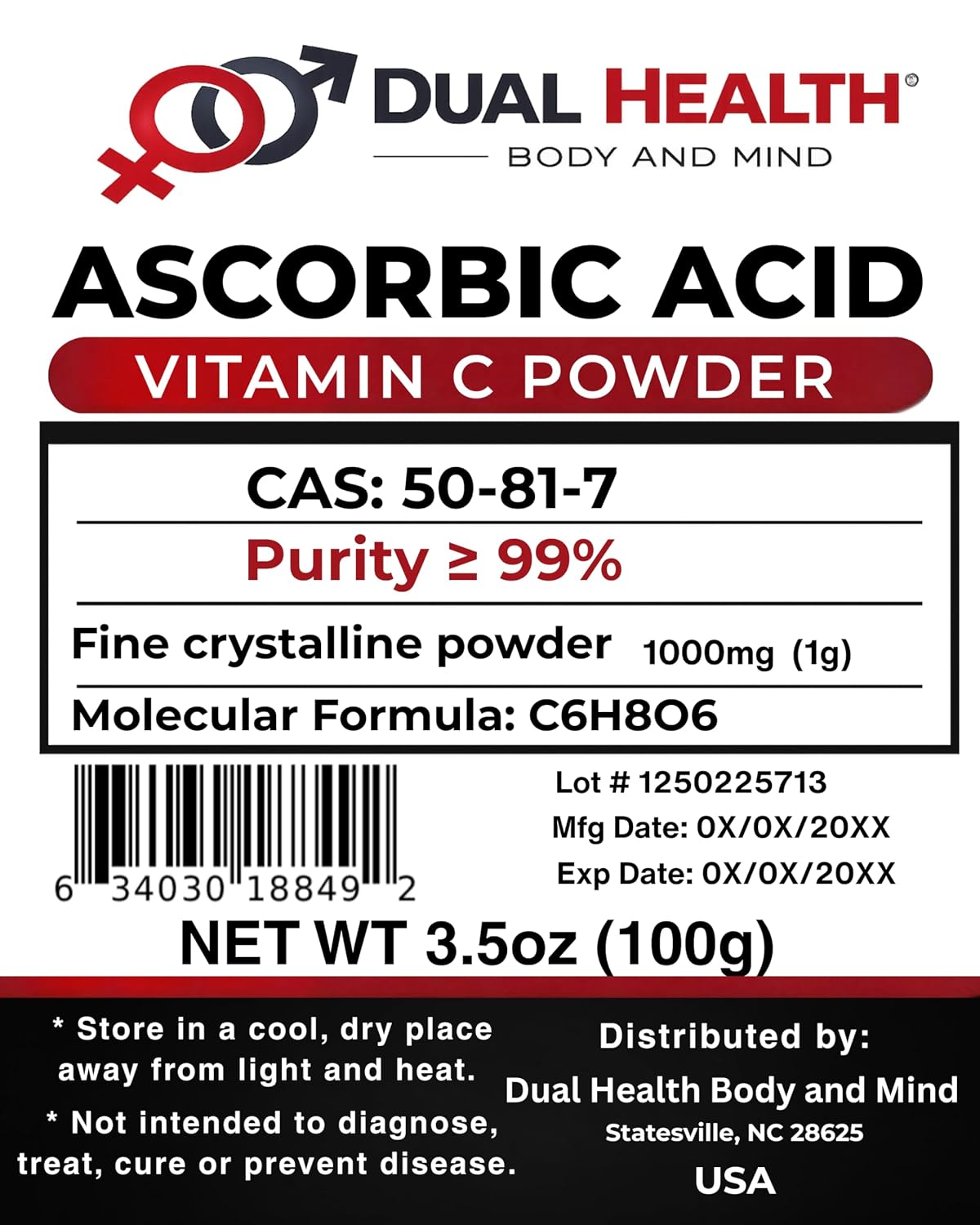 Ascorbic Acid Powder, 100 g - Pure L-Ascorbic Acid Crystals - görsel 2