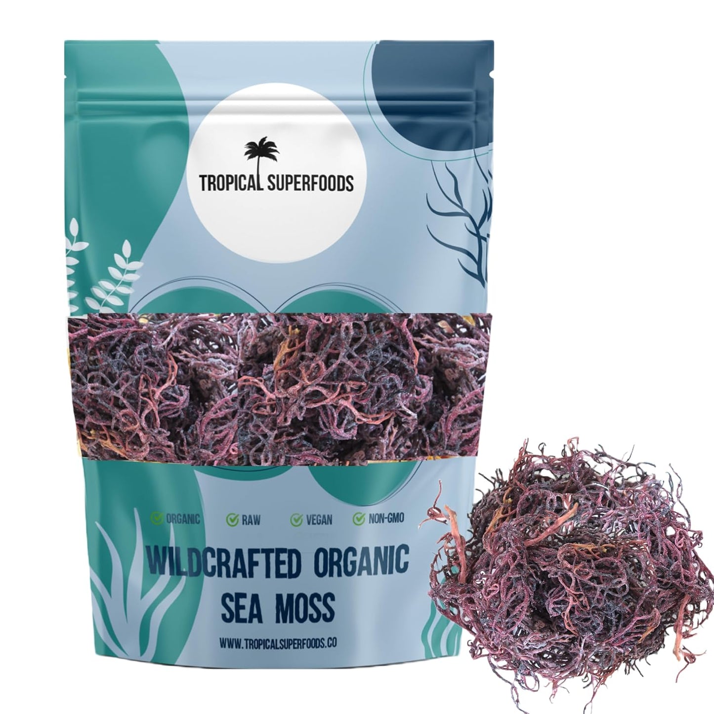 100% Wildcrafted Full Spectrum Purple Sea Moss – Sun-Dried, 92 Minerals (113g) - görsel 1